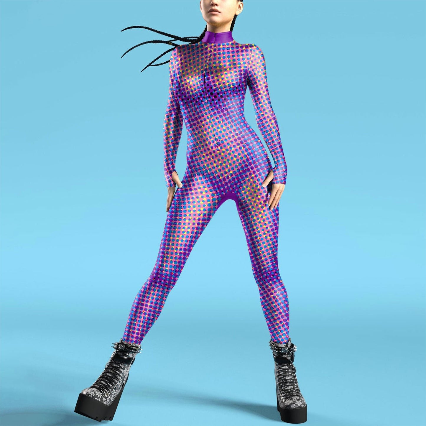 3D Digital Printed Buttoned Hand Jumpsuit - Bloomfield's