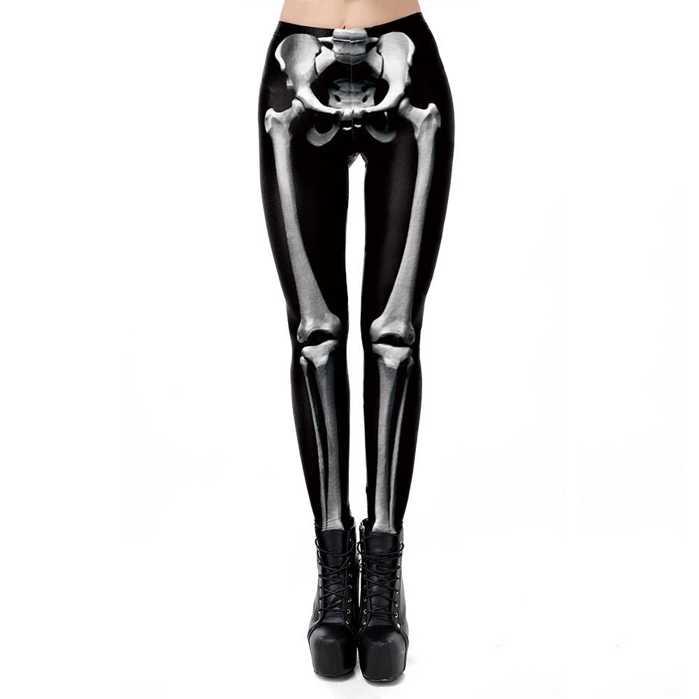 3D Skeleton Digital Printed Women's Sports Leggings - Bloomfield's