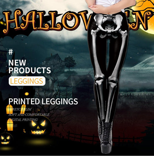 3D Skeleton Digital Printed Women's Sports Leggings - Bloomfield's