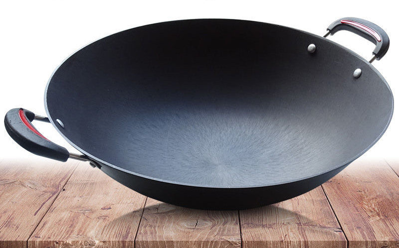 Cast Iron With Double Ears, Round Bottom Flat-bottomed Iron Pan