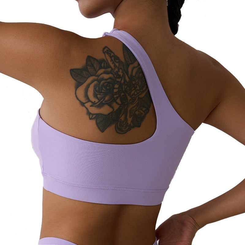 Nude Feel Sports Underwear One-shoulder Yoga Bra