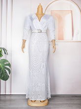 Laden Sie das Bild in den Galerie-Viewer, Heavy Industry Yarn Water Soluble Evening Long Dress