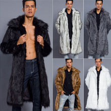 Load image into Gallery viewer, Men&#39;s Overcoat Faux Fur Coat Long Trench Coat