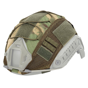 Military style tactical helmet with nylon mesh