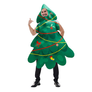 Christmas Party Costumes Christmas Tree Three-leaf Vegetable Plant Creative Printing Clothing