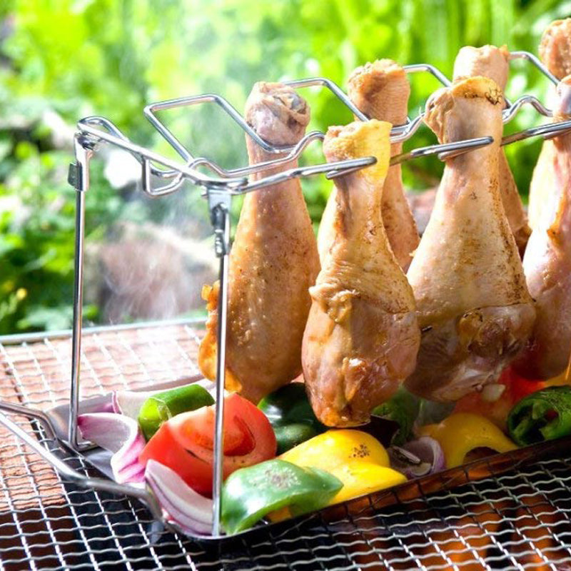 Galvanized Chicken Leg Rack Folding Grill