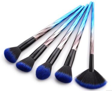 A 10pcs Pro Makeup Brush Set -  Blue Color Family