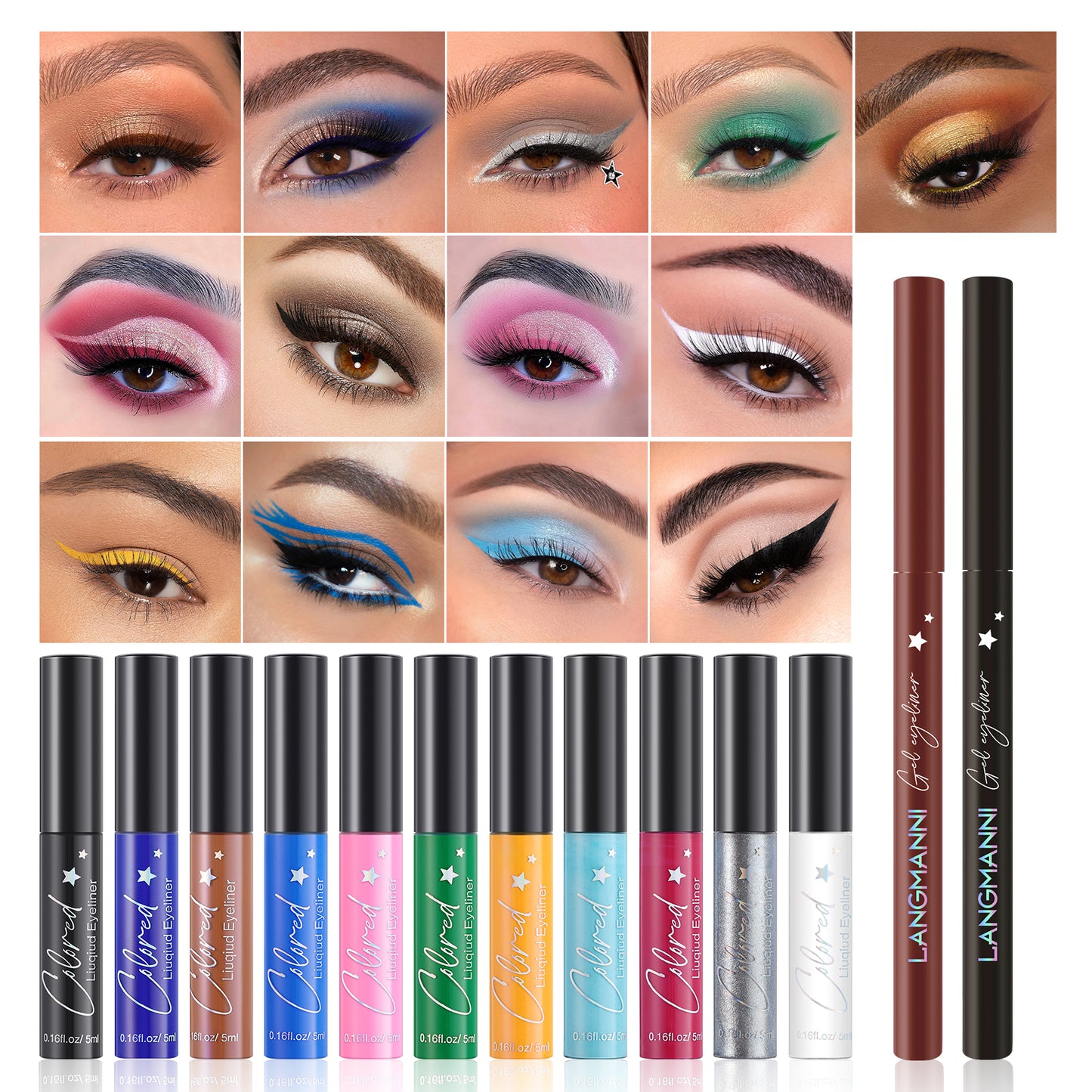 Make-up Eyeliner Liquid  And Gel Pen Combination Set