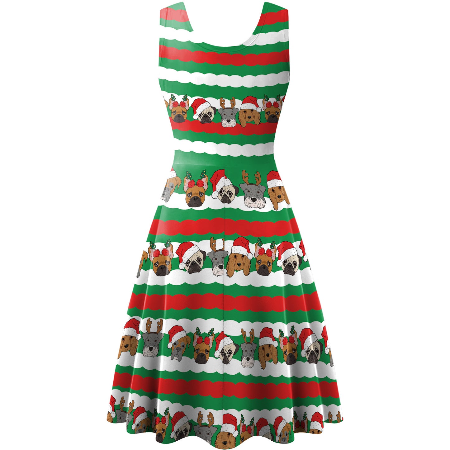 Women Sleeveless Vest Christmas Elk Digital Printed Dress