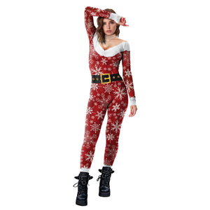 Men's And Women's Christmas Snowflake Digital Printing One-piece