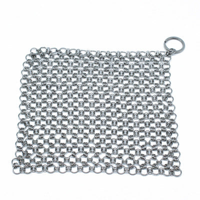 Silver Stainless Steel Cast Iron Cleaner Chainmail Scrubber Home Cookware Clean For Skillets Grill Pans