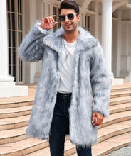 Load image into Gallery viewer, Men&#39;s Overcoat Faux Fur Coat Long Trench Coat