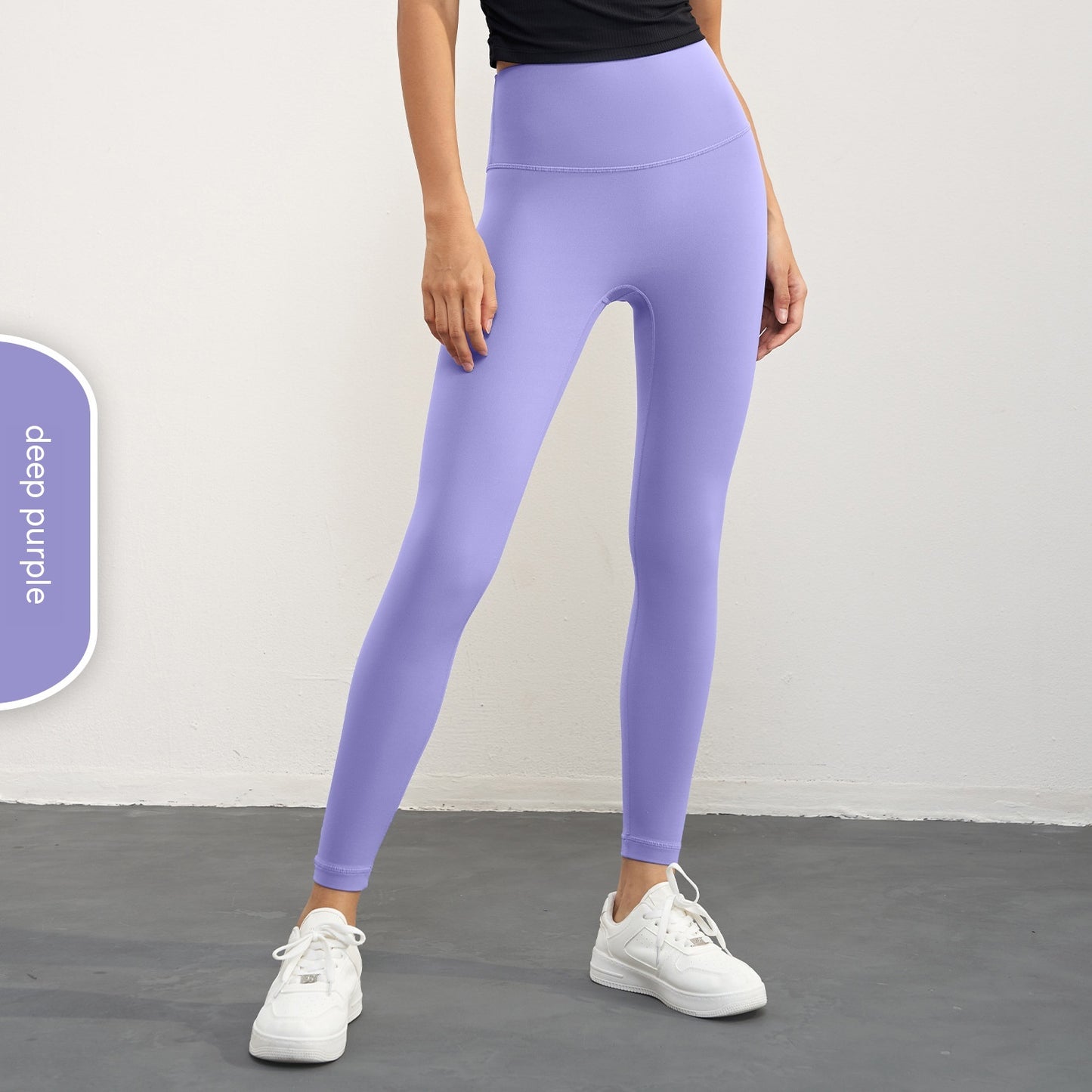 Women's Fashion Casual Pure Color Tight Peach Hip Raise Yoga Pants