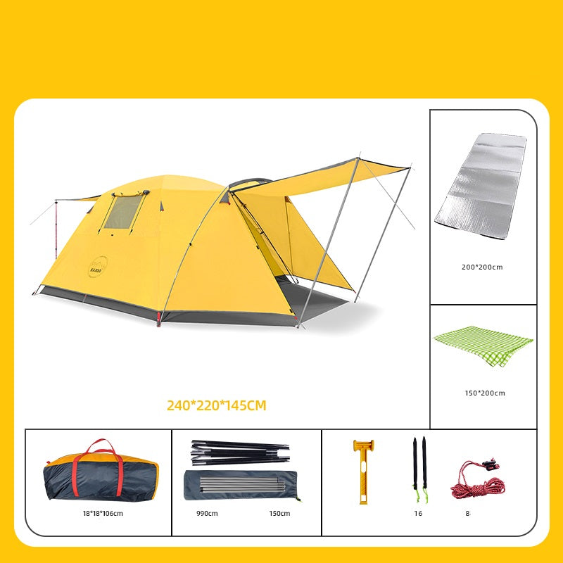 Four Person Outdoor Camping Space Folding And Thickening Tent Rain And Sun Proof Outdoor