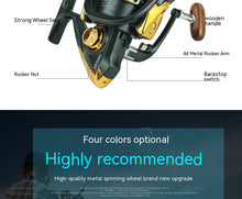 Cargar imagen en el visor de la galería, Xf1000-7000 Fishing Wheel Fishing Wheel Fishing Reel Reel For Telescopic Fishing Rod Metal Rocker Arm Gapless Fishing Gear Factory