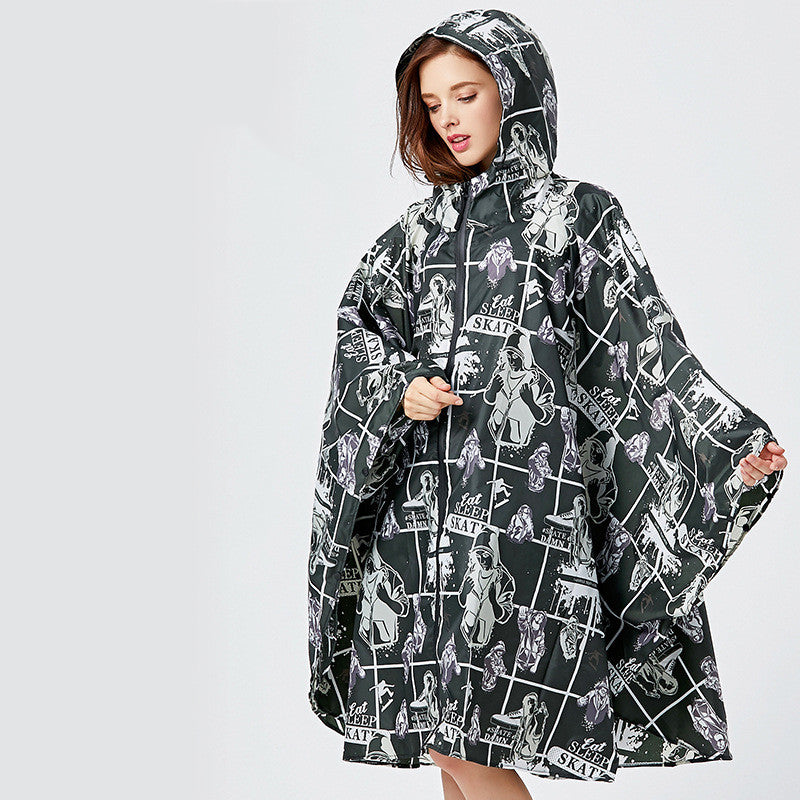 Men's And Women's Loose Windproof Trendy Cape-style Raincoat