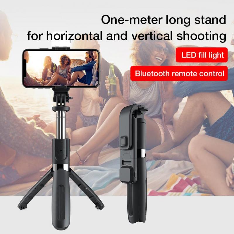 Compatible con Apple, Bluetooth Selfie Stick Control remoto móvil Trípode