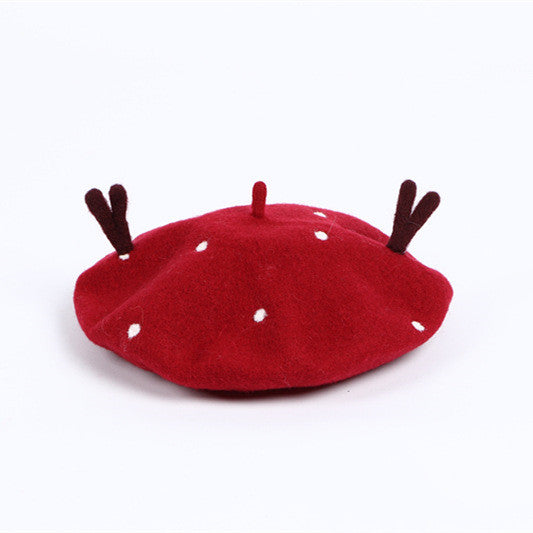 Cartoon Mushroom Creative Pure Wool Felt Beret