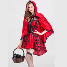 Carica l&#39;immagine nel visualizzatore di Gallery, Halloween Gothic Style Red Hat Costume Play Cloak