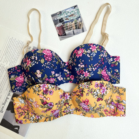 Women's Fashion Elegant Floral Push Up Breathable Bra