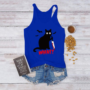 Gothic Cat Knife Bat What Printed Shirt