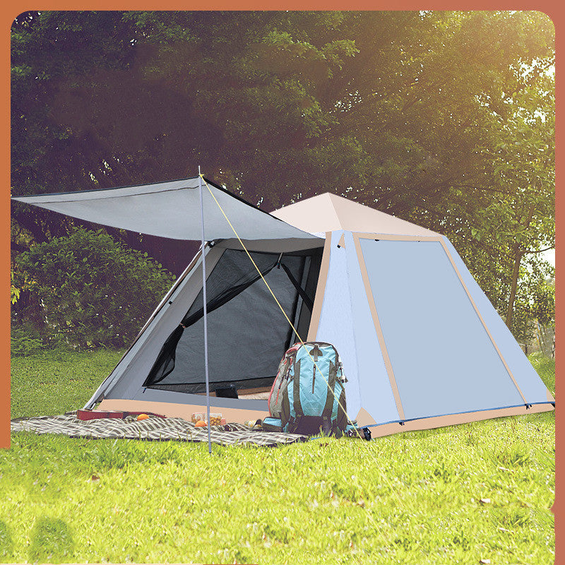 Fully Automatic Outdoor Quick-open Camping Camping Beach Sunscreen Thickening Rainstorm Double-layer Aluminum Pole Tent