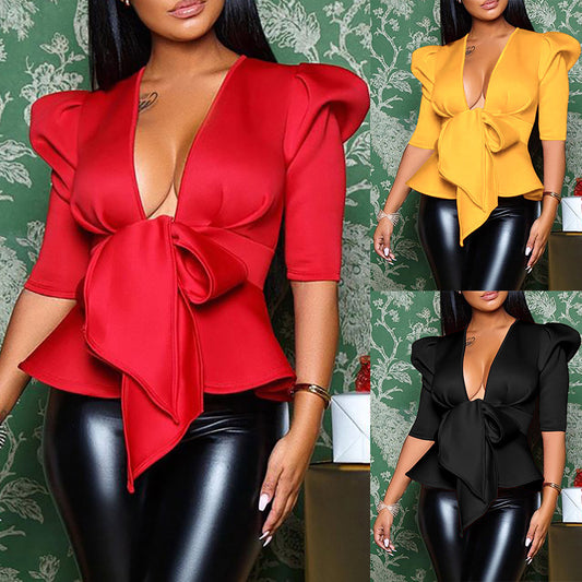 Women's Fashion Solid Color Blouse