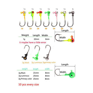 Luya Hook Luminous Color Lead Head Hook Soft Bait Set