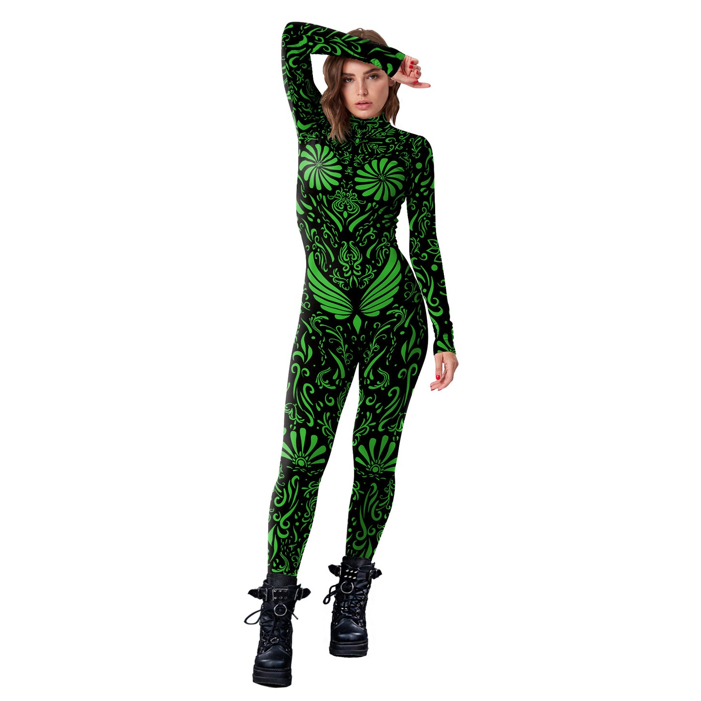 Women's Halloween Digital Printing Tight Jumpsuit