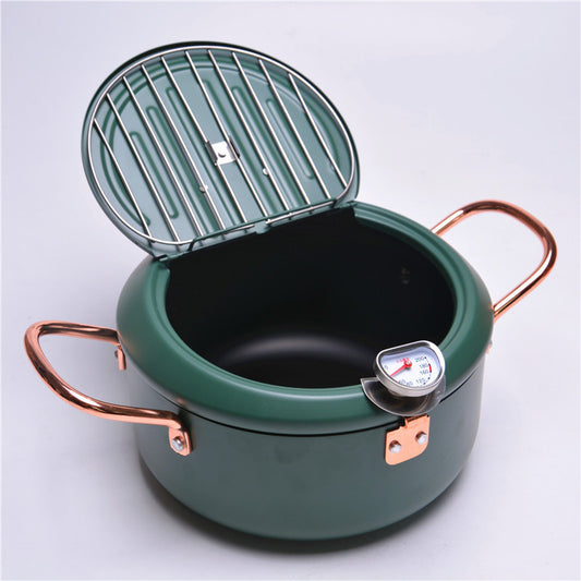 Household Tempura Deep Frying Pan With Thermometer