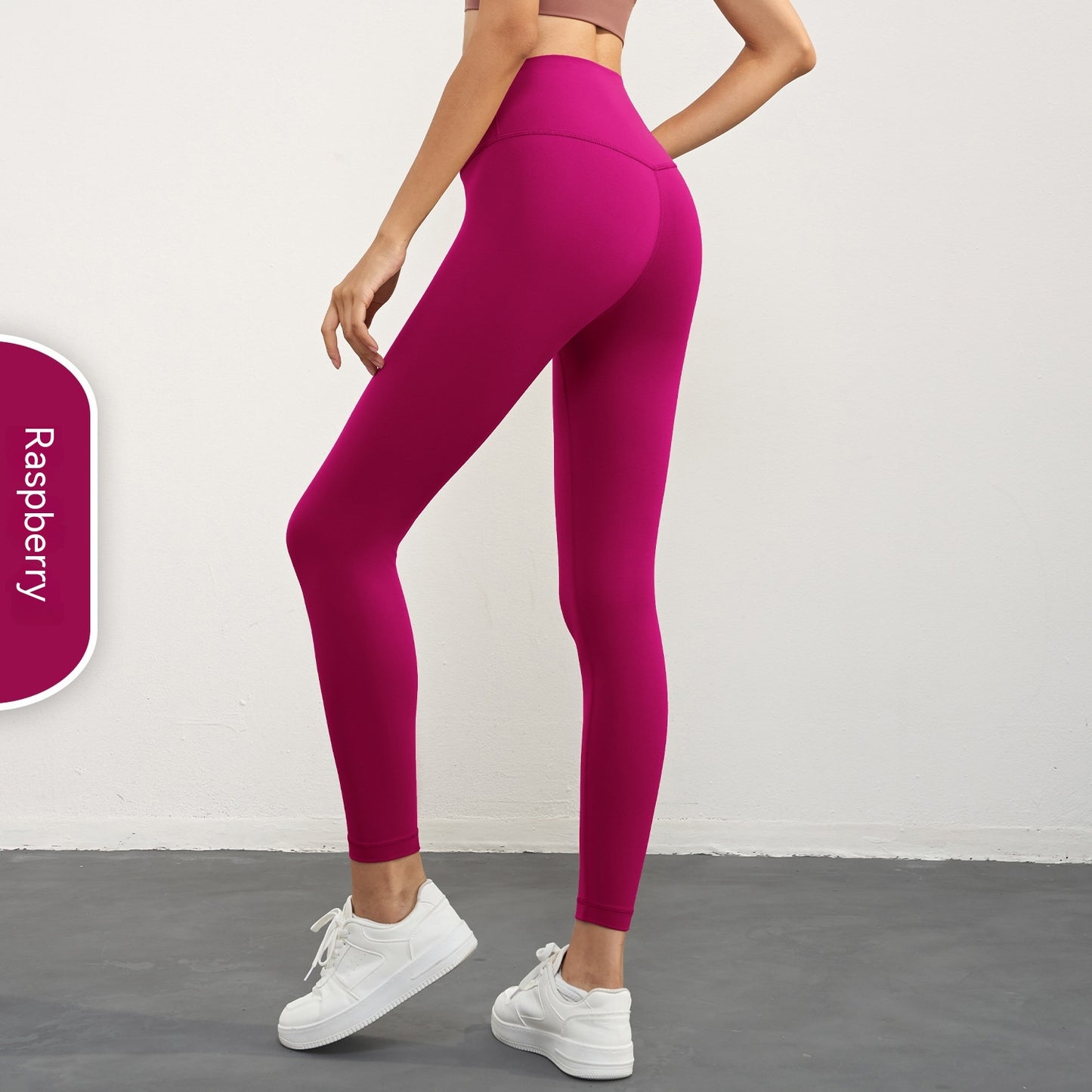 Women's Fashion Casual Pure Color Tight Peach Hip Raise Yoga Pants