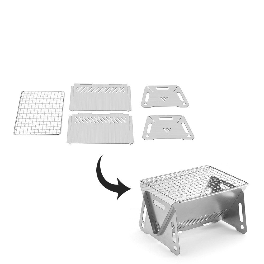 Outdoor Folding Card Stove Stainless Steel Incinerator Grill