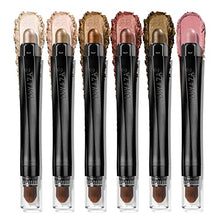 画像をギャラリービューアに読み込む, LUXAZA 6PCS Shimmer Neutral Brown Eyeshadow Stick Makeup Set