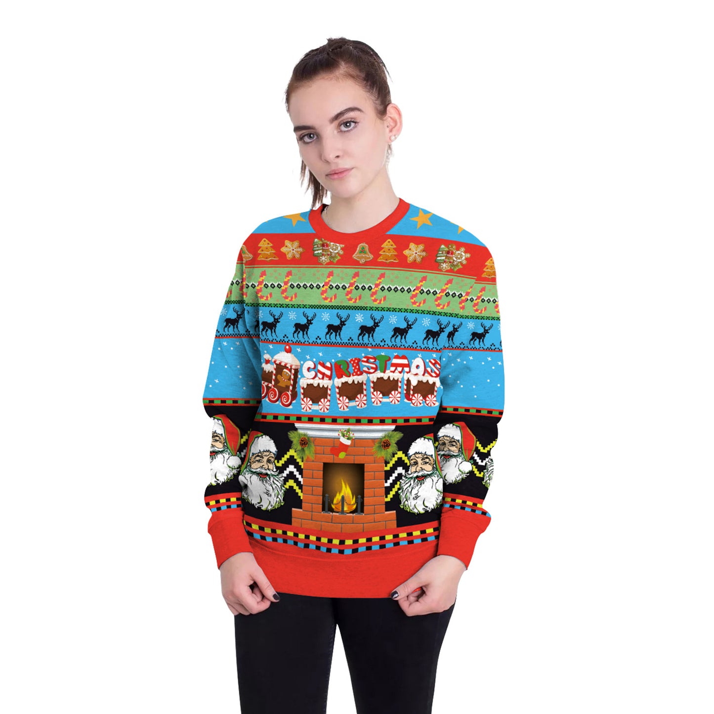 Women's Christmas 3D Digital Printed Pullover Sweatshirt