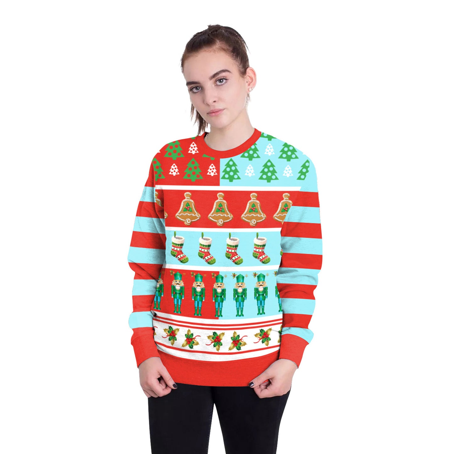 Women's Christmas 3D Digital Printed Pullover Sweatshirt