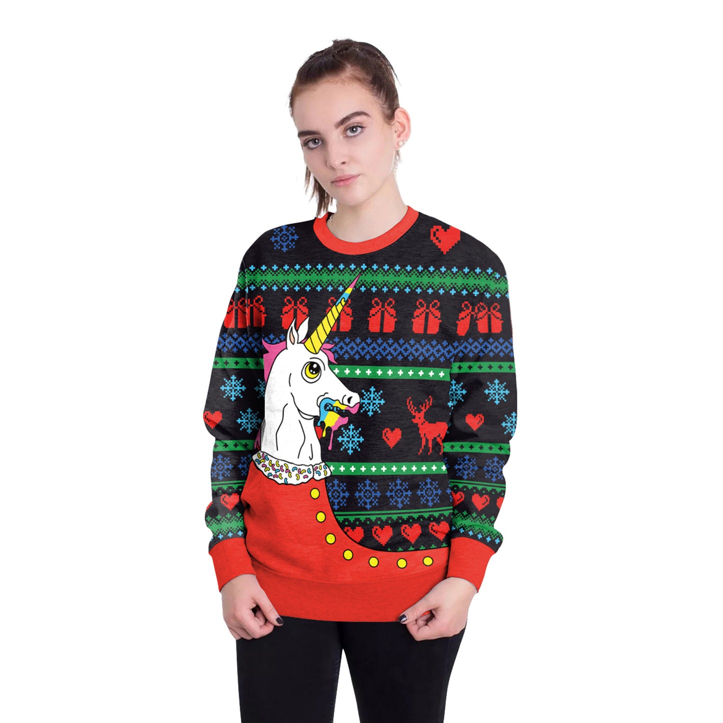 Women's Christmas 3D Digital Printed Pullover Sweatshirt