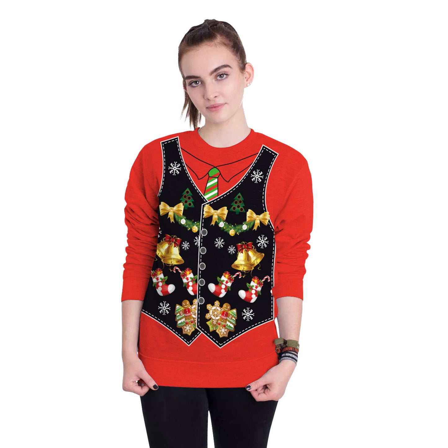 Women's Christmas 3D Digital Printed Pullover Sweatshirt