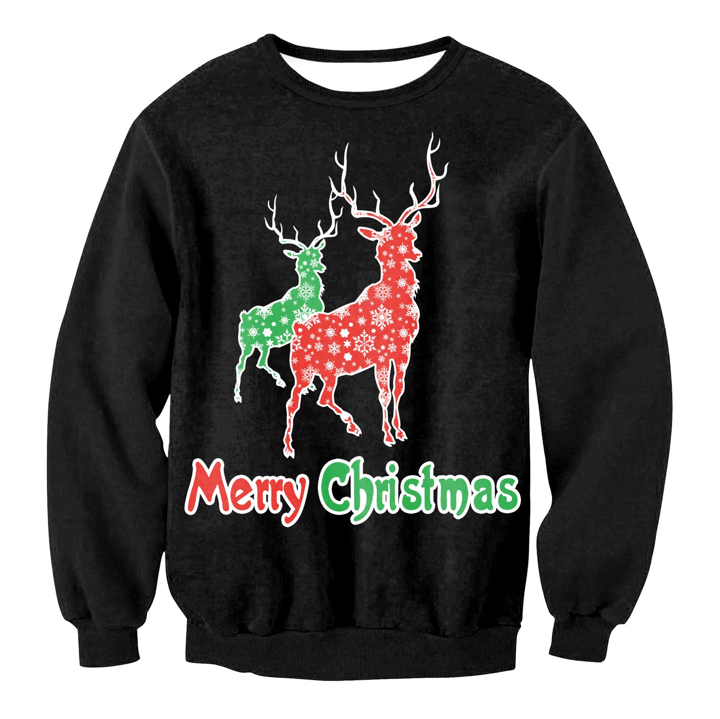 Women's Santa Claus Elk Long Sleeve Round Neck Loose Sweatshirt