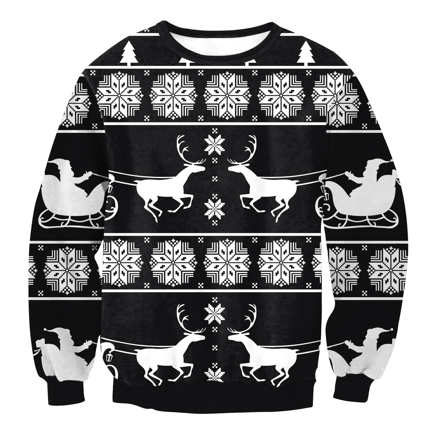 Women's Santa Claus Elk Long Sleeve Round Neck Loose Sweatshirt