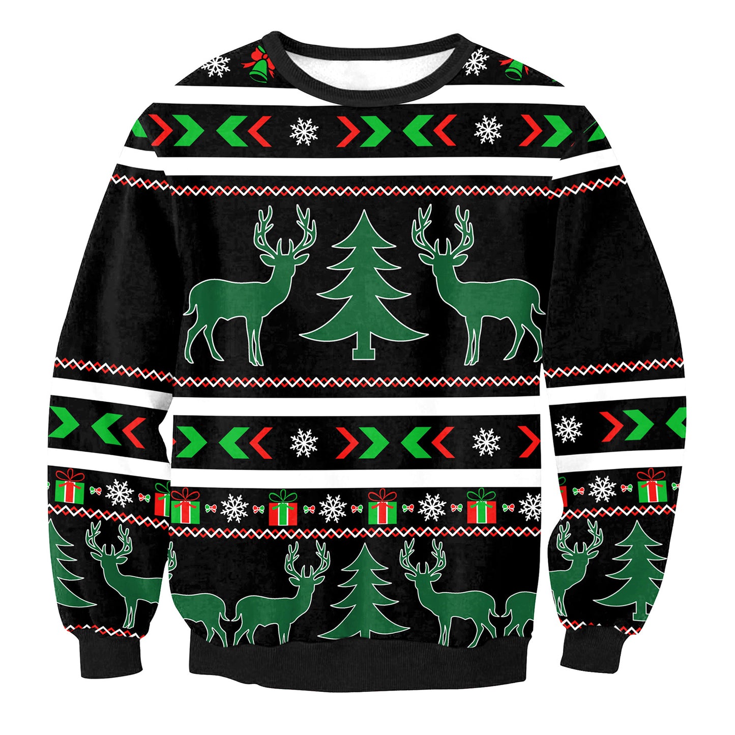 Women's Santa Claus Elk Long Sleeve Round Neck Loose Sweatshirt