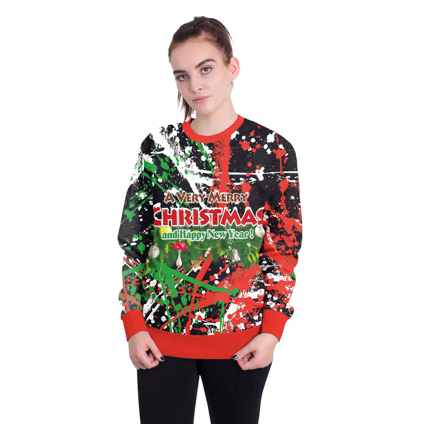 Women's Christmas 3D Digital Printed Pullover Sweatshirt