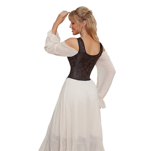Double-shoulder Strap Court Corset Jacquard Vintage Corset