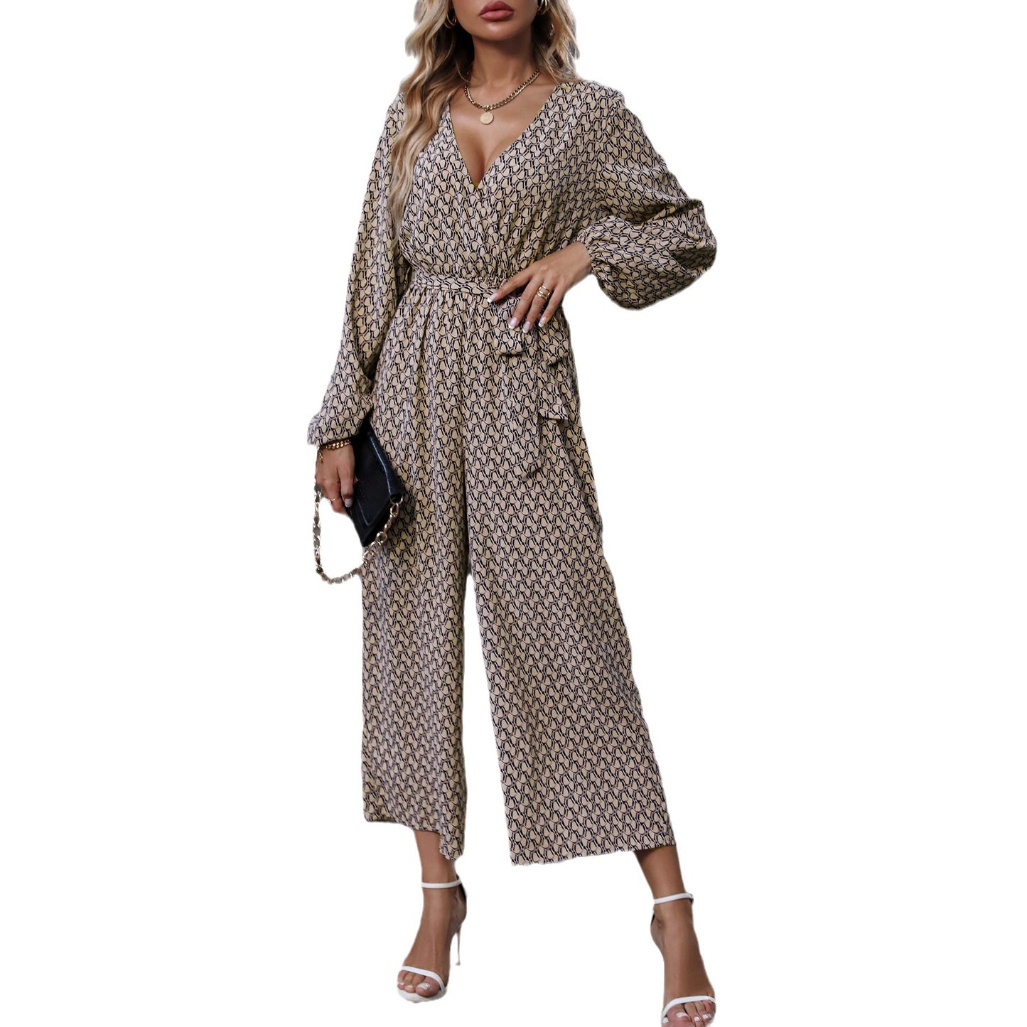 Lady Temperament Noble One-piece Long Sleeves Outfit Set