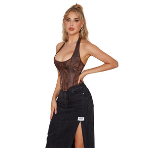 Women's Dark Brown Tube Top