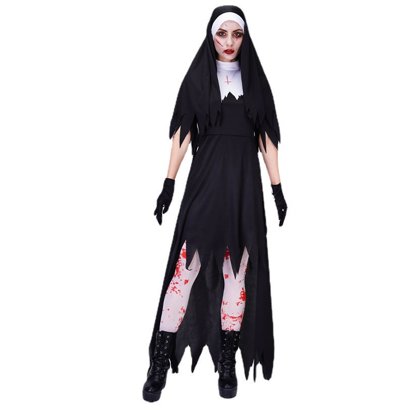 Halloween Women's Blood-stained Dress Suit