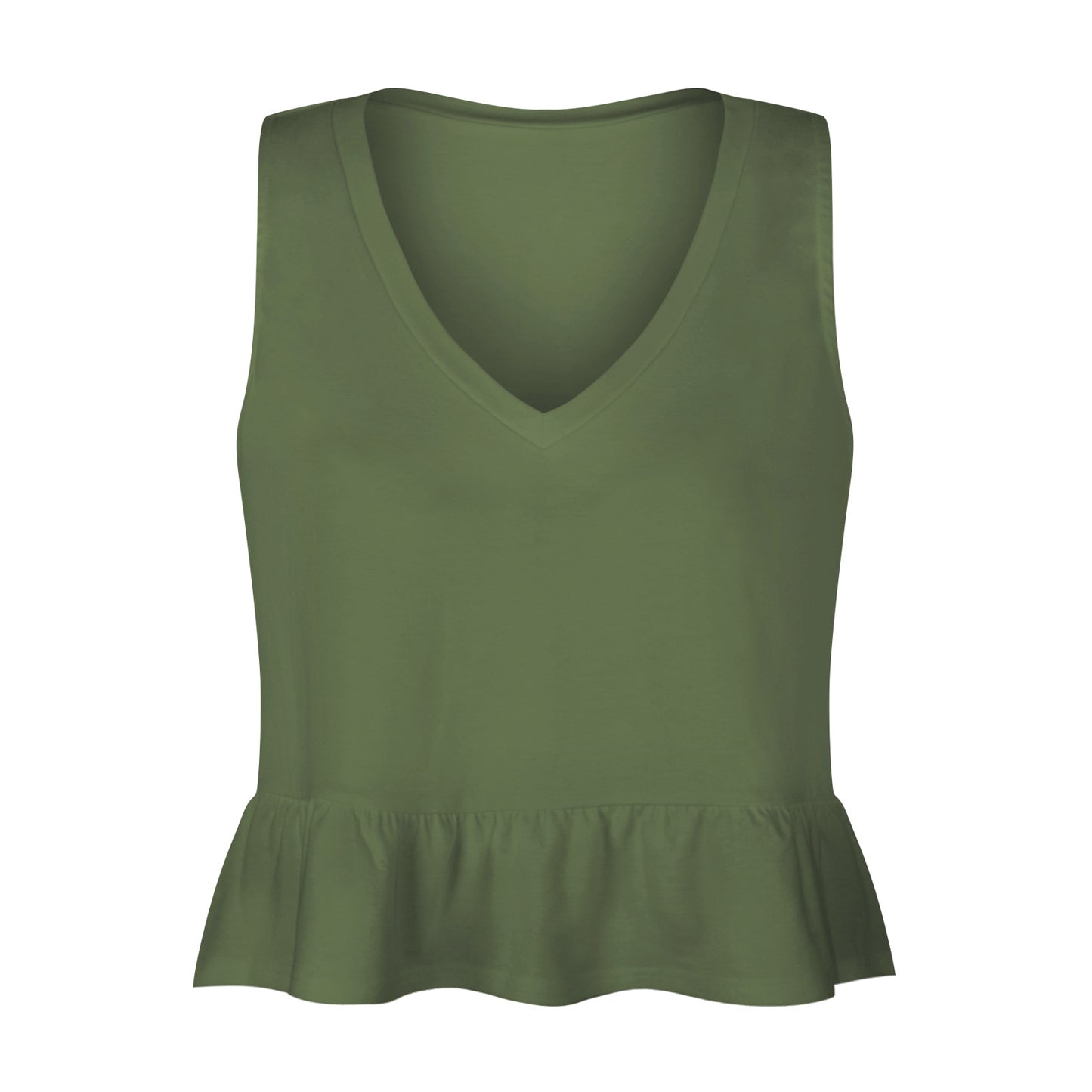 Women's Fashion Casual V-neck Ruffled Small Tank Top