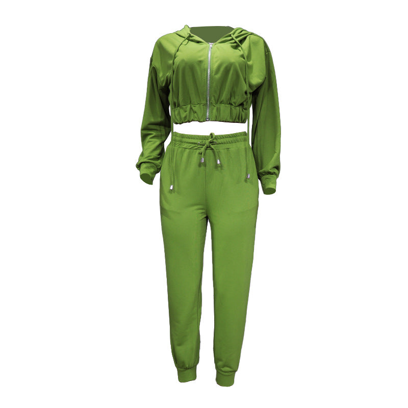 Women's Fashion Long Sleeve Hooded Sports Suit