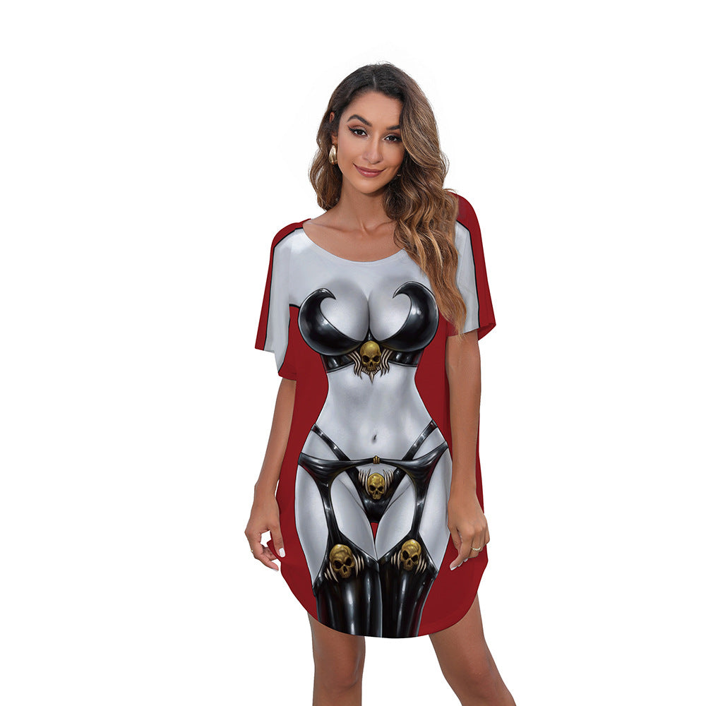 Women's Digital Printing Plus Size Casual Dress