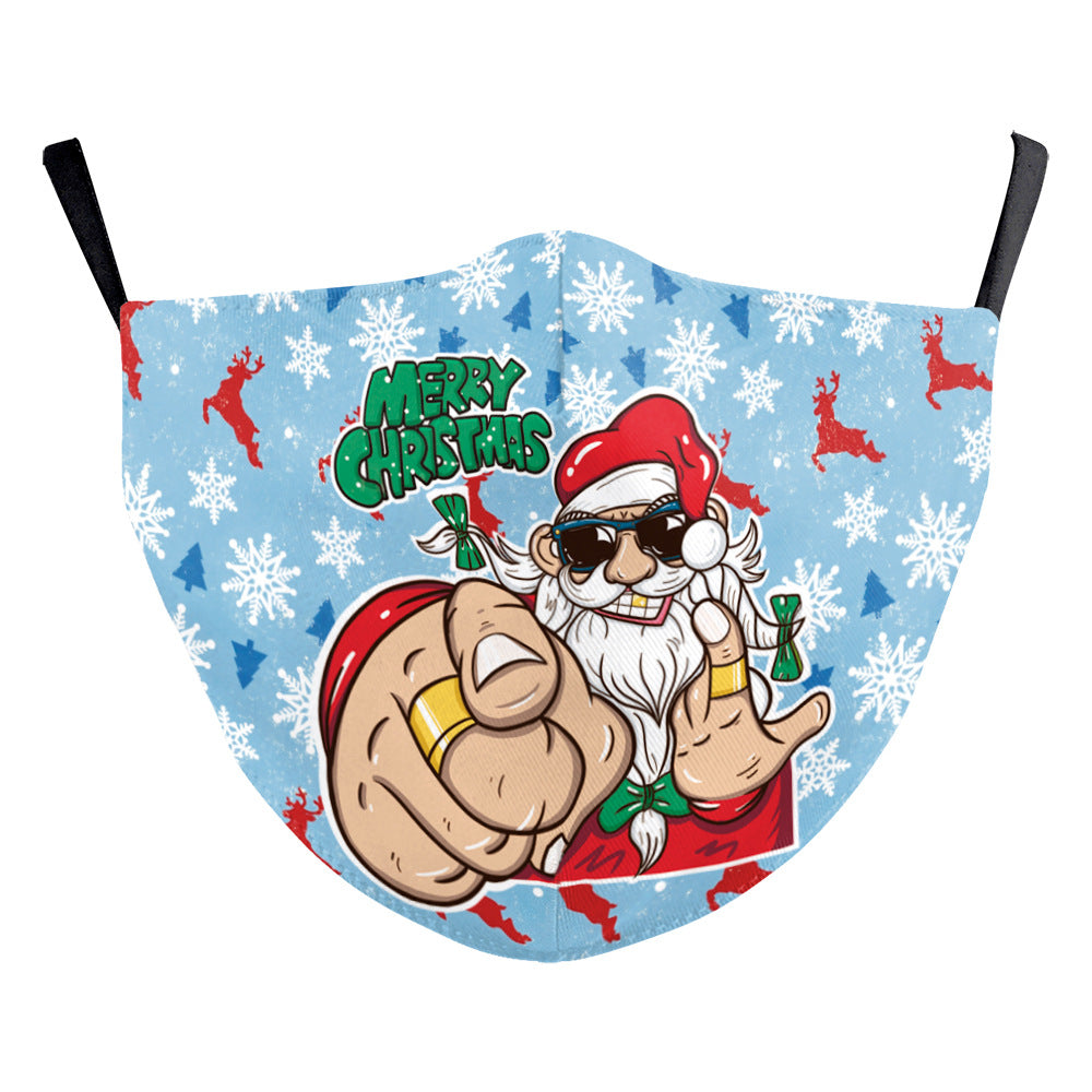 Christmas Digital Printing Double-layer Dust Mask