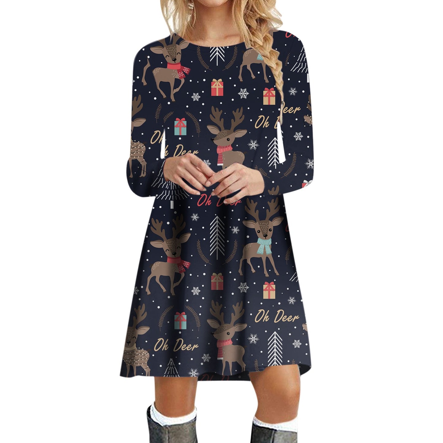 Women's Christmas Party Long Sleeve Dress